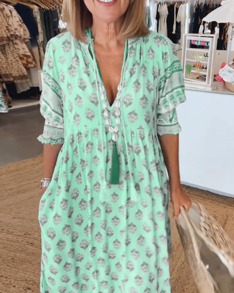 GR | Boho Half-Sleeve Dress