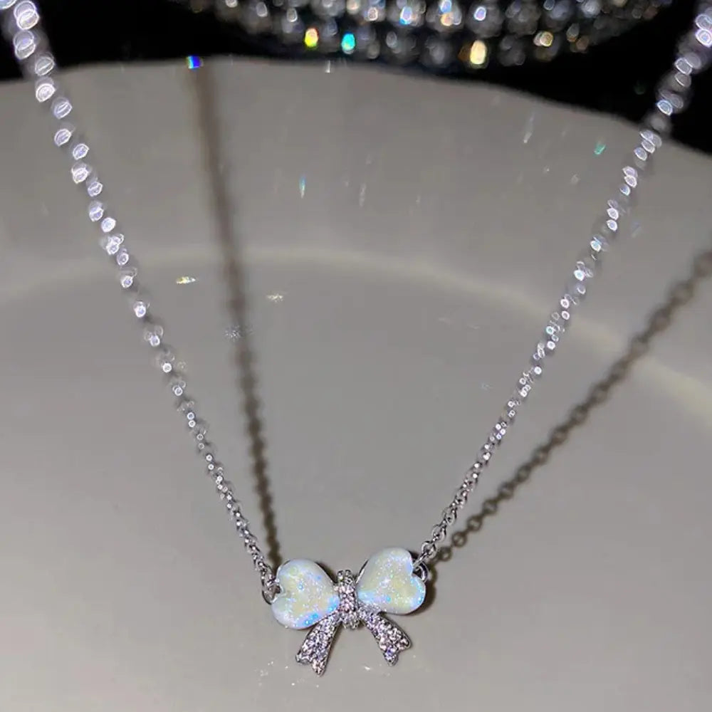 GR | Bow Angel Wing Heart Pendant Necklace for Women