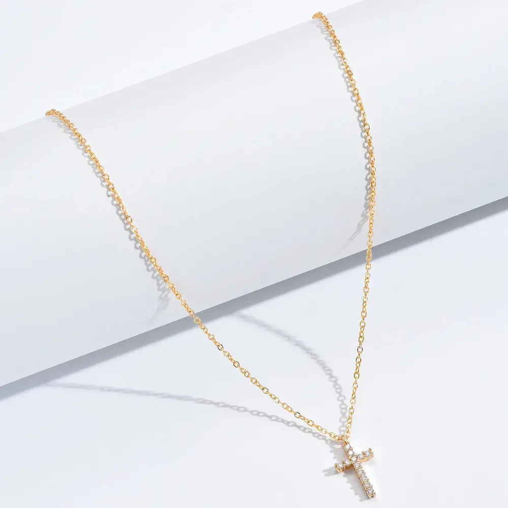 GR | Embossed Cross Necklace Pendant Jewelry for Women