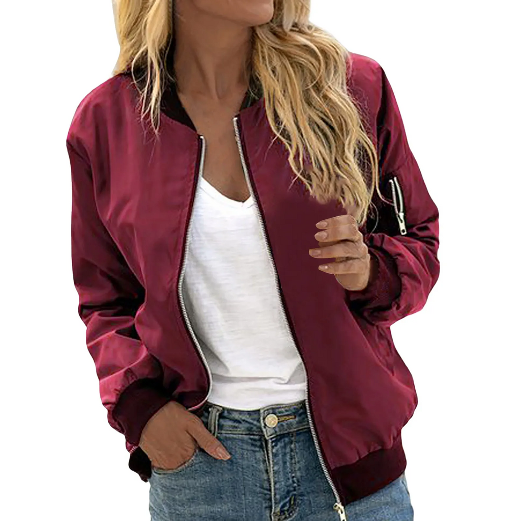 GR | Lightweight women's bomber jacket, bomber jacket with zipper