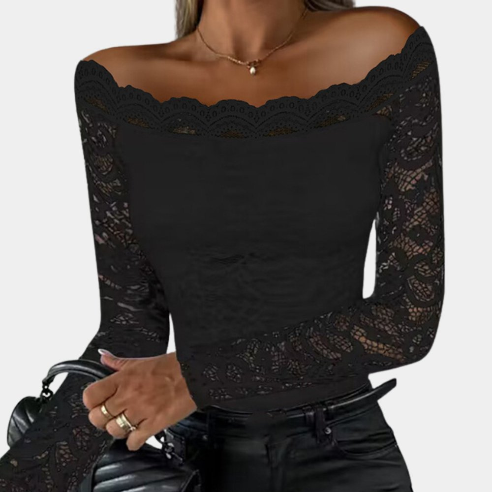 GR | Women's Stylish Off-Shoulder Lace Top | Women's Stylish Off-Shoulder Lace Shirt
