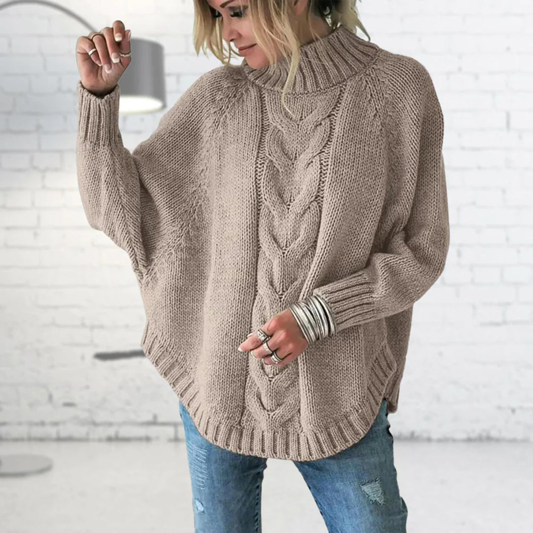 GR - Women's chunky knit roll-neck sweater