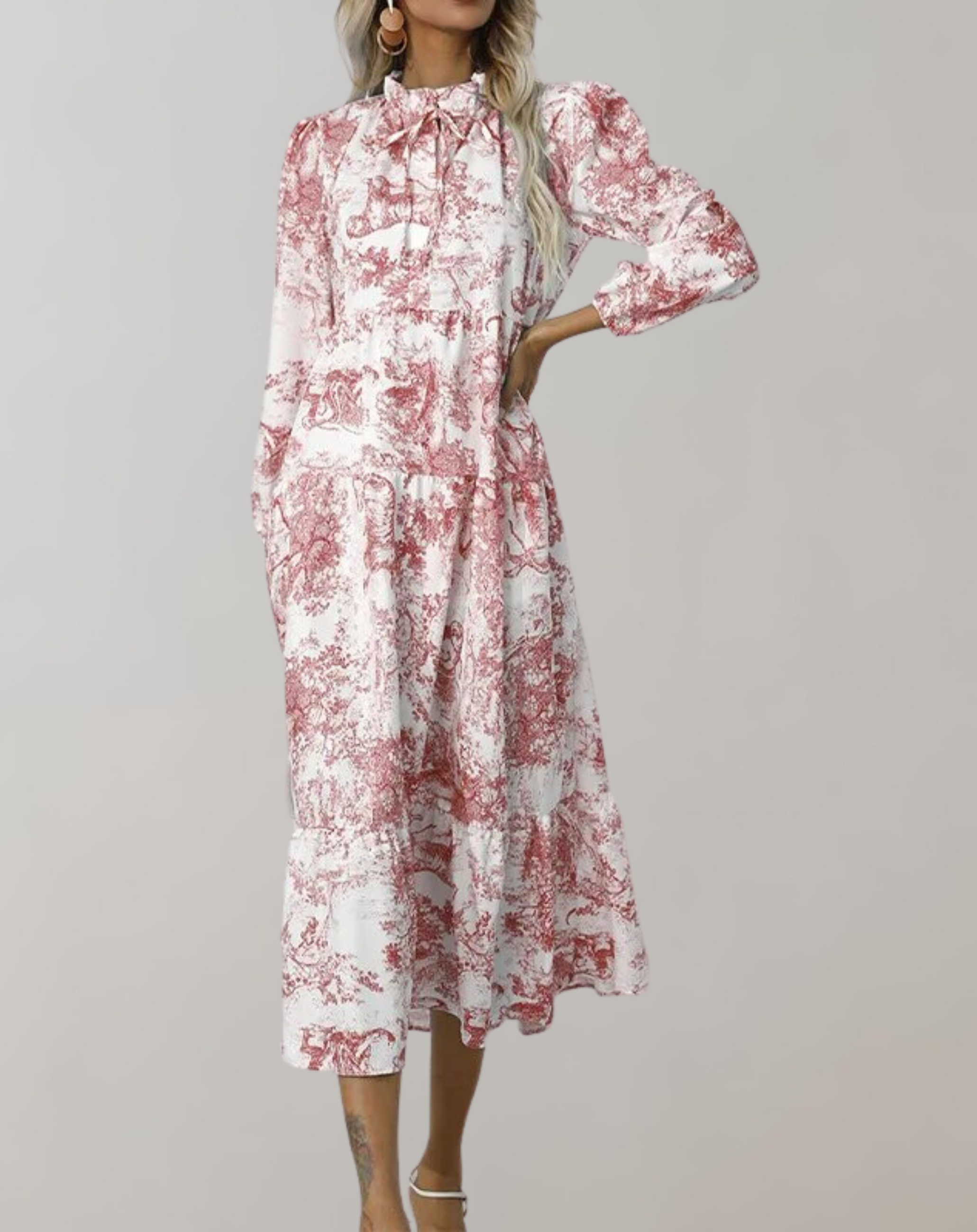 GR - Neue Langarm Frauen Midi-Kleid