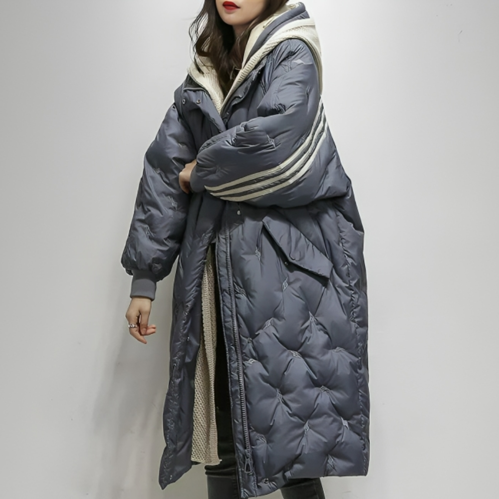 GR - Down coat with hood for women