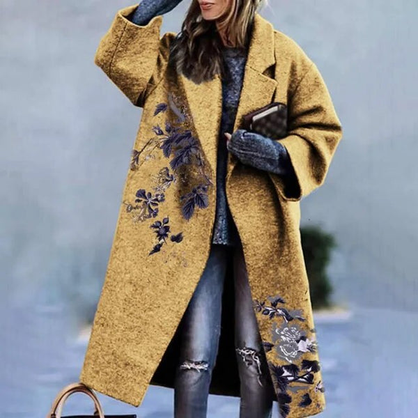 GR | Elegant coat with floral pattern