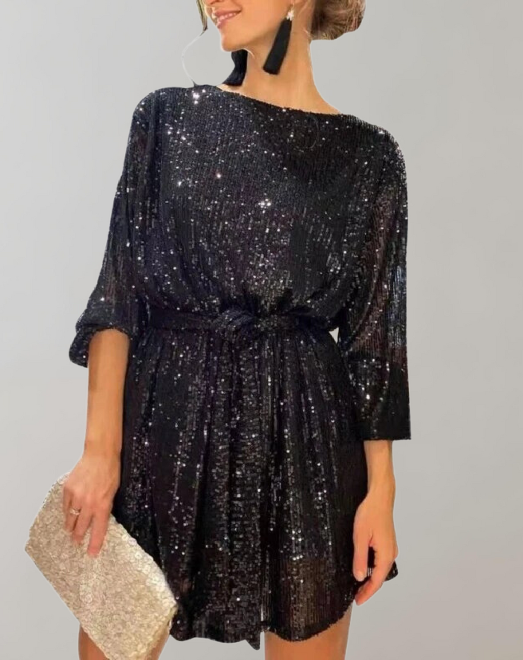 GR - Glittering sequin dress for women 