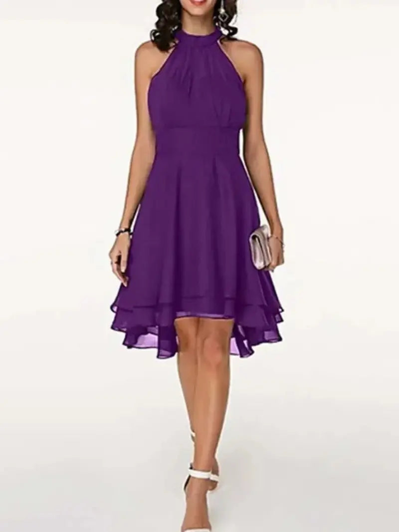 GR | Elegante Ärmelloses Chiffon Kleid