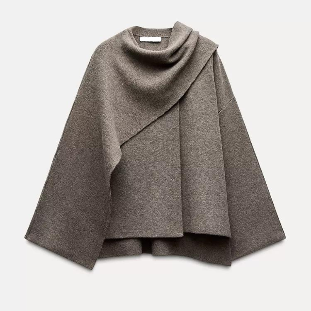 GR | Elegant wool trench coat with scarf set