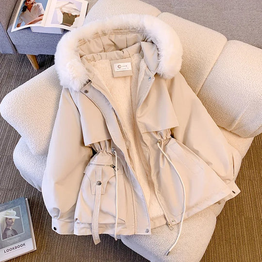 Jacket with hood, lined with fleece