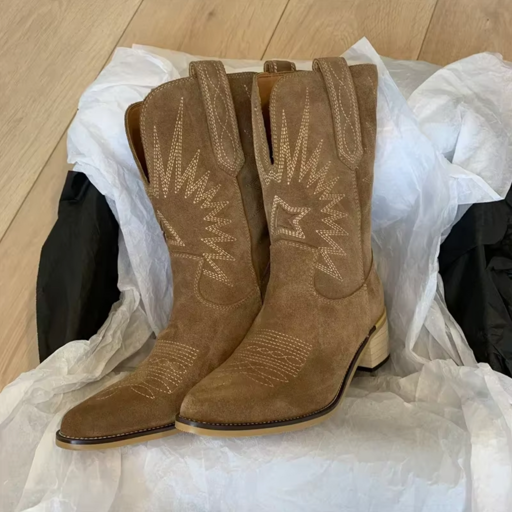 Embroidered vintage boots