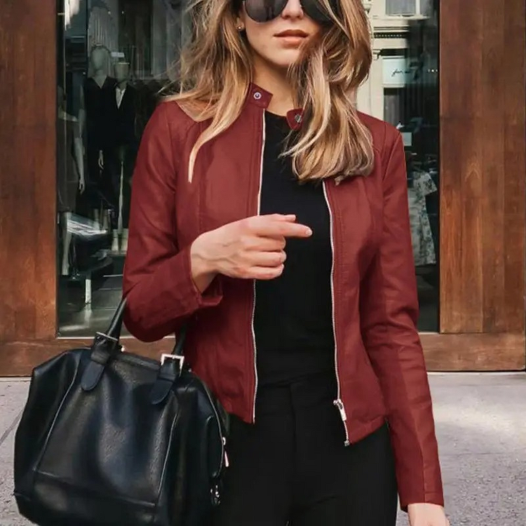 GR - women's leather motorcycle jacket