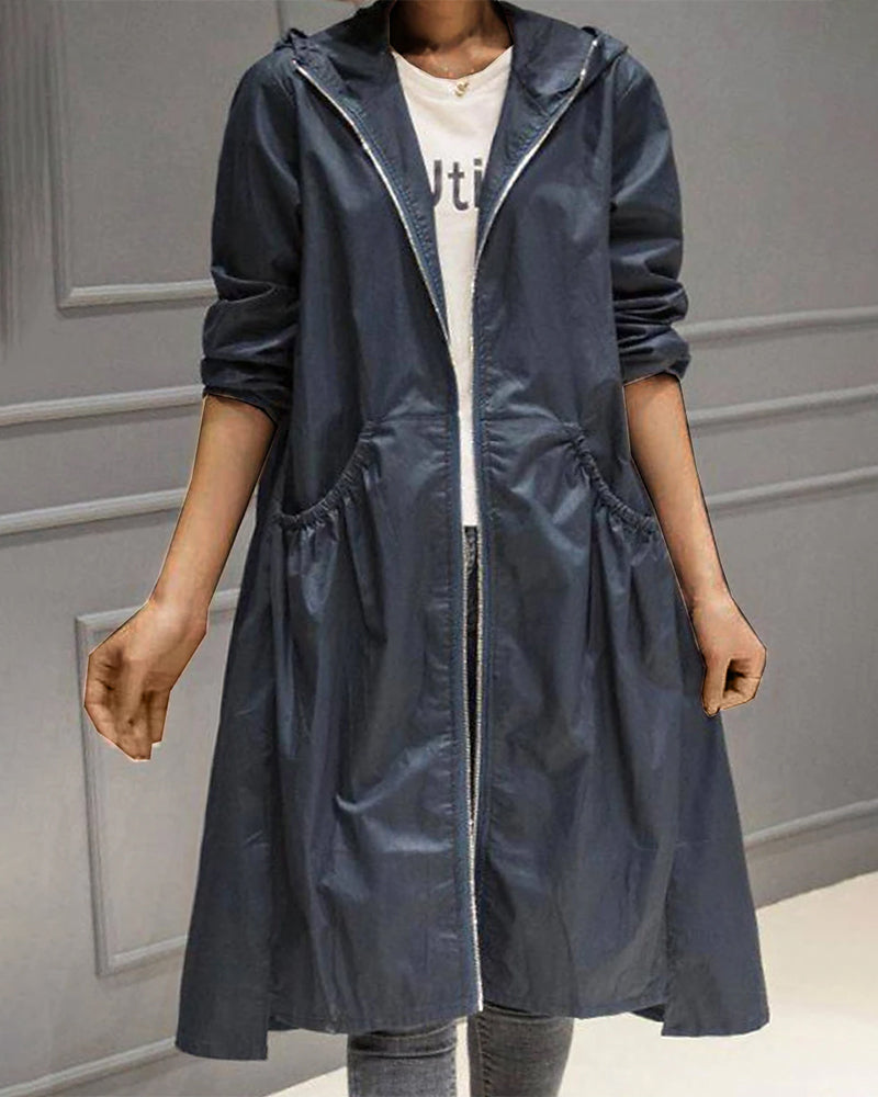 GR | Waterproof Long Trench Coat With
