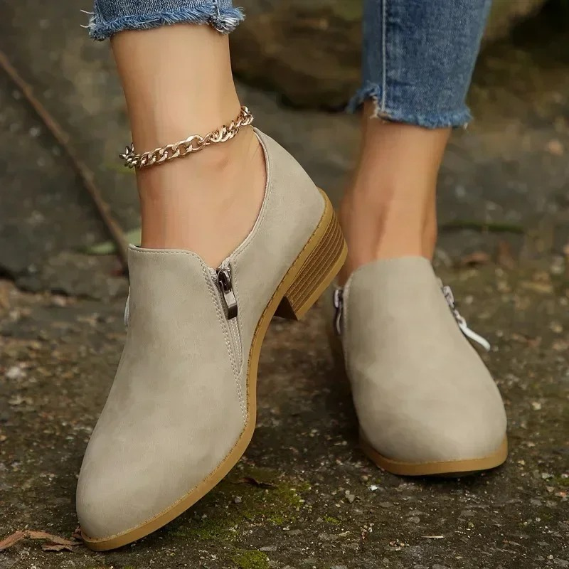 GR | Comfortable slip-on ankle boots with a firm sole, women's ankle boots