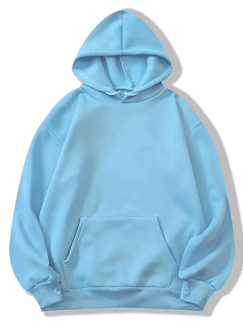 GR | Bequemer Einfarbiger Damen Hoodie mit Kapuze