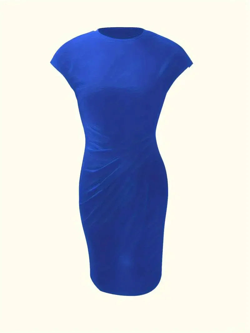 GR | Stilvolles Schmales Kleid Mit Rundhalsausschnitt