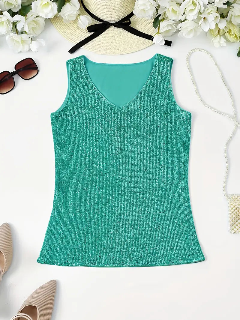 GR | Elegant sleeveless top with sequins