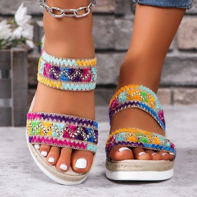 GR | Summer sandals with linen sole 