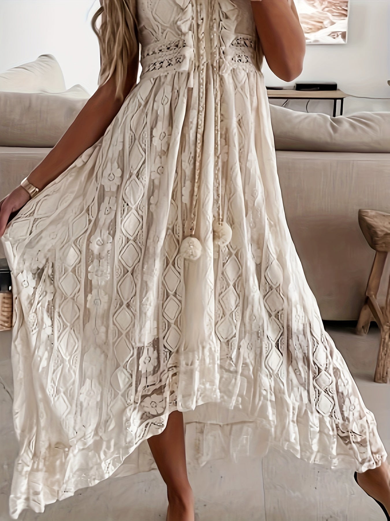 GR | V-neck maxi dress for women