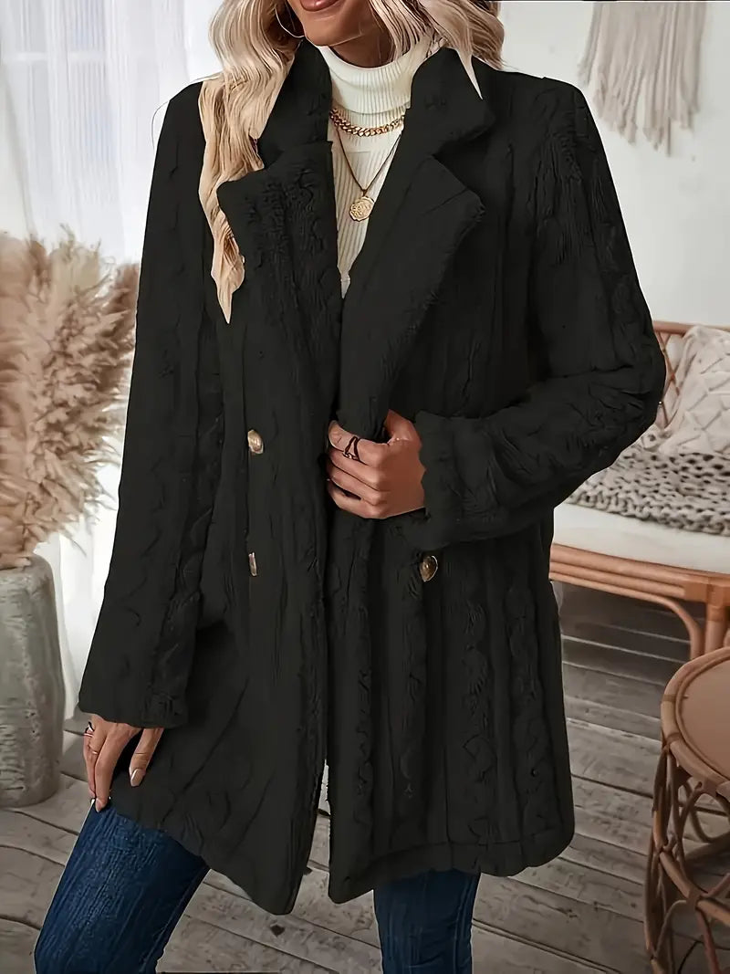GR | Soft, solid-color thermal coat with long sleeves