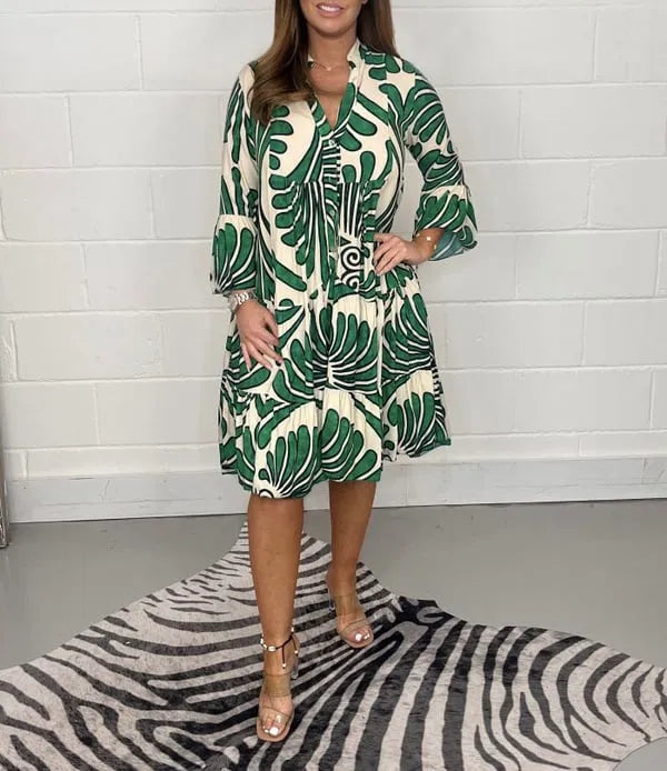 Elegant summer dress with a V-neck