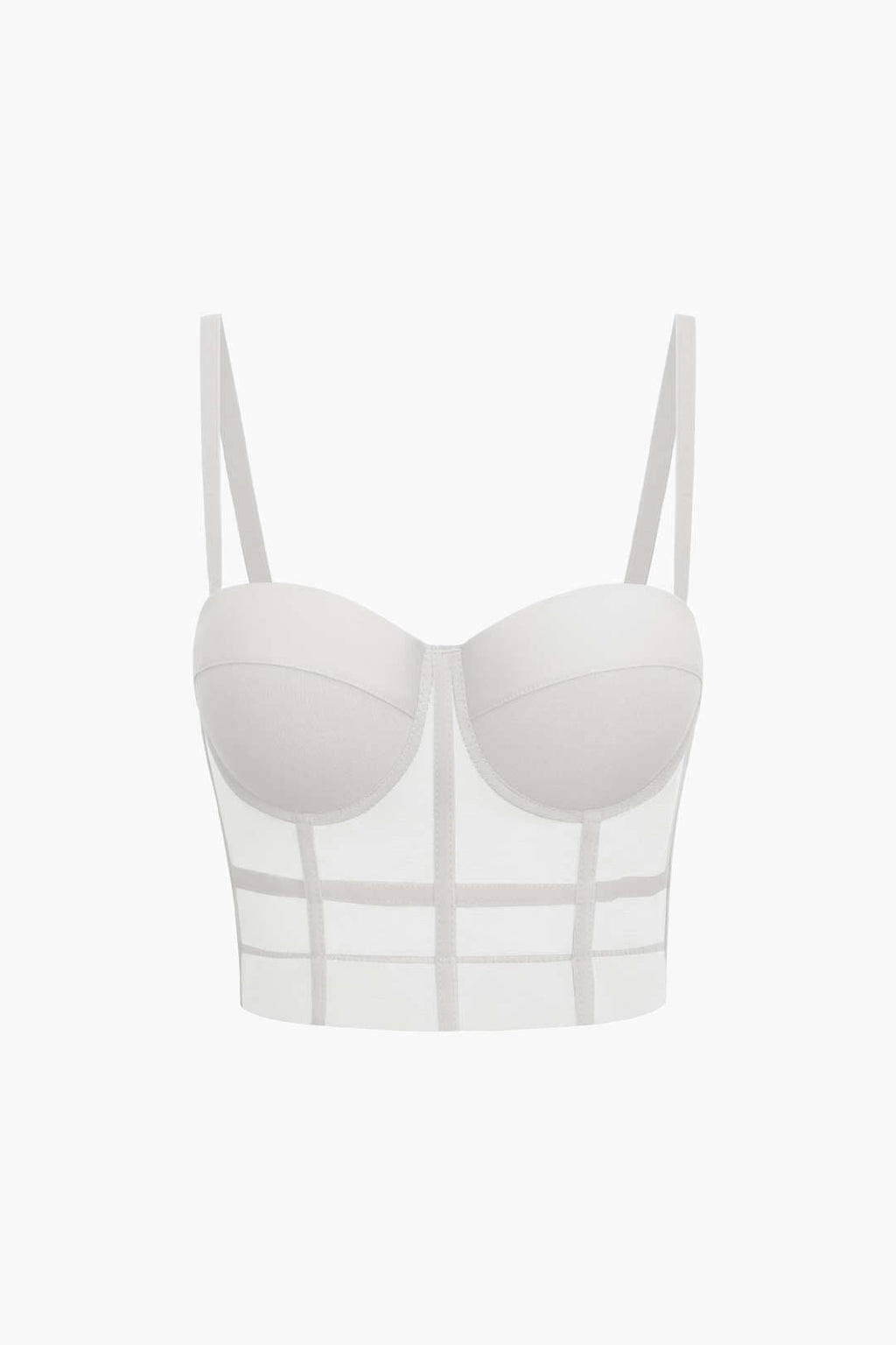 GR | Figure-hugging bustier top with underwire cups and transparent mesh structure
