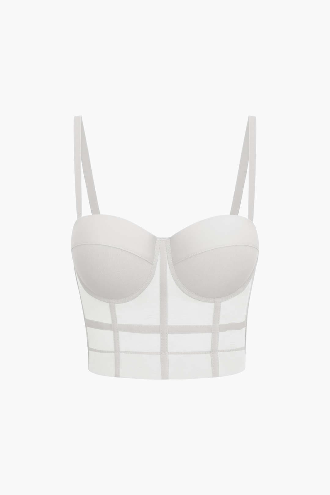 GR | Figure-hugging bustier top with underwire cups and transparent mesh structure
