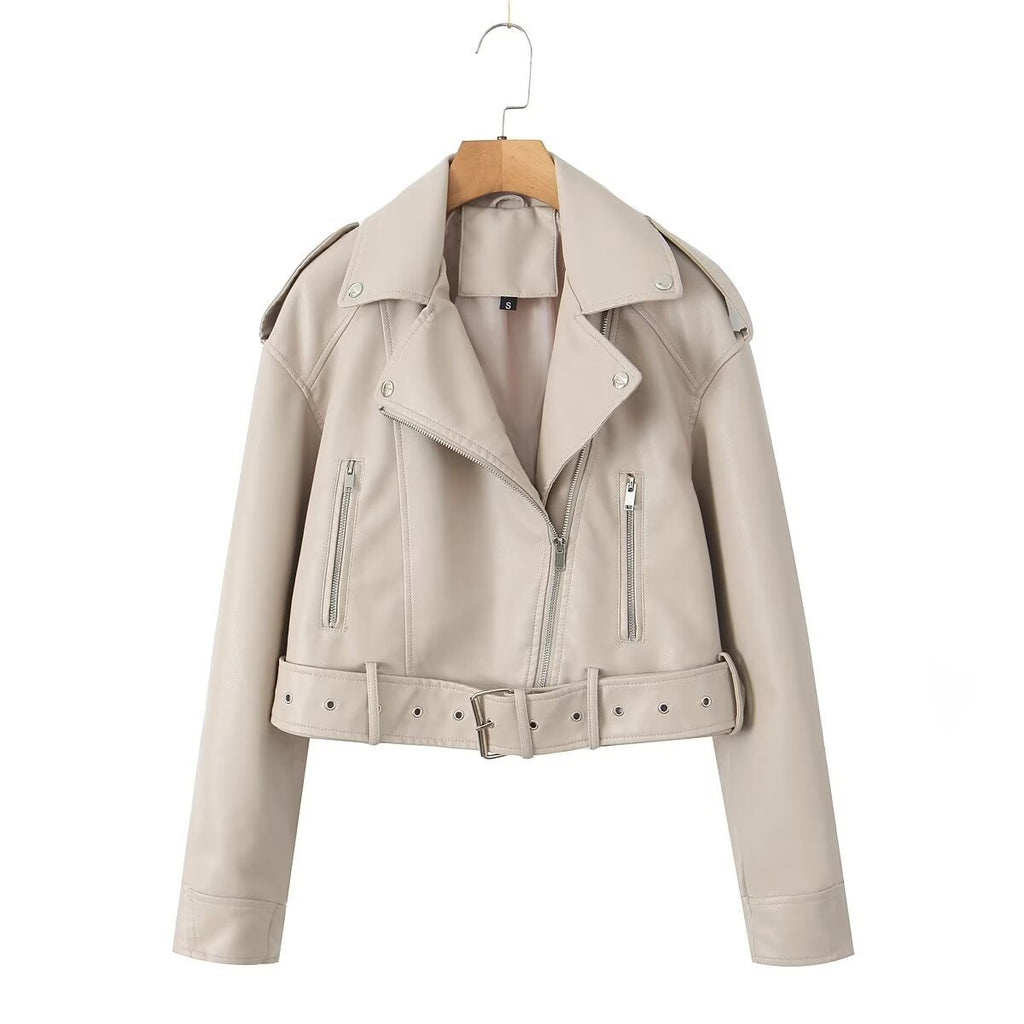 GR | Washable, Gradient Leather Jacket for Women*