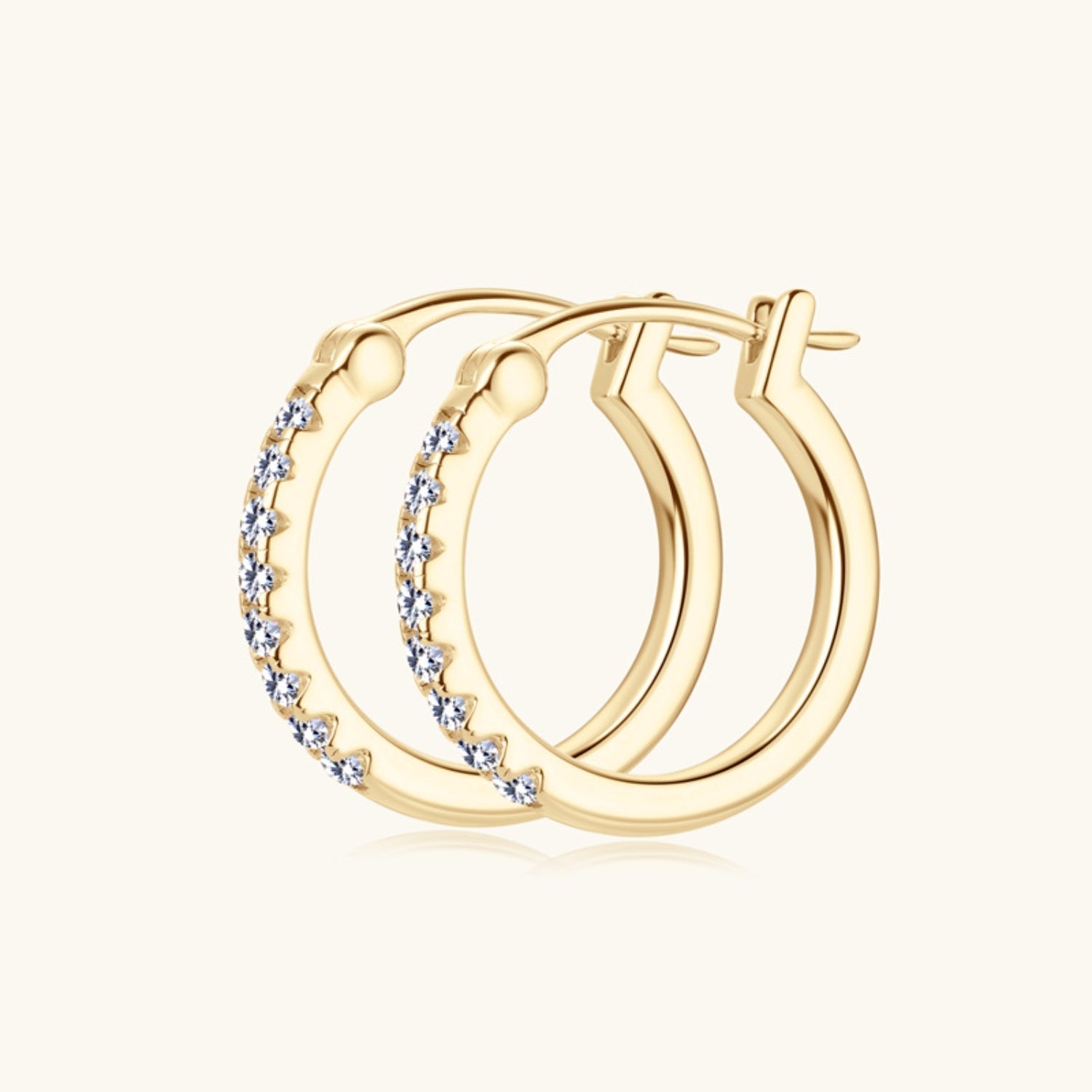 GR | 925 Sterling Silver Moissanite Huggie Earrings