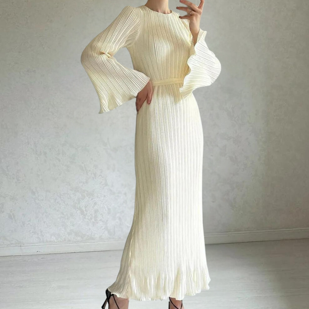 GR | Sophisticated pleated maxi dress for women