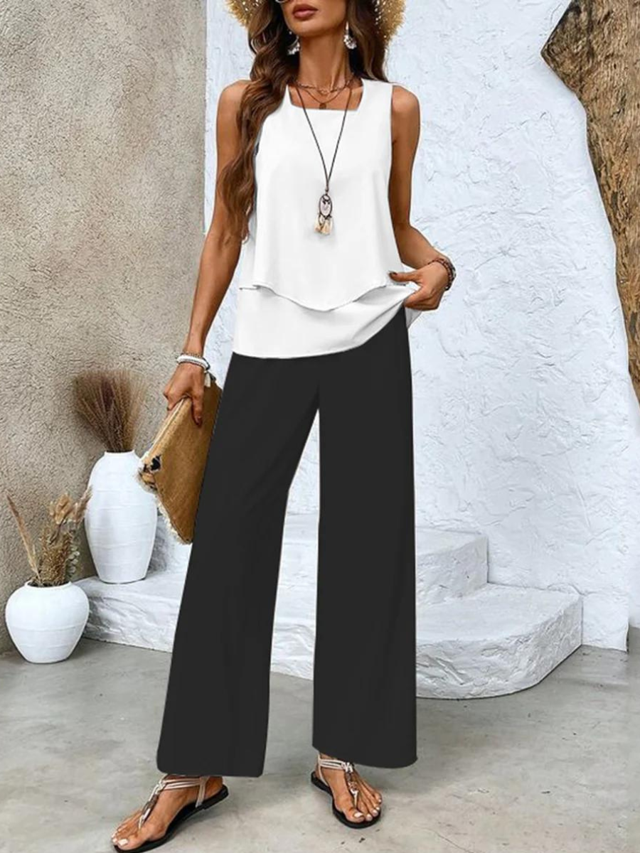 GR | Stylish floral top and pants set