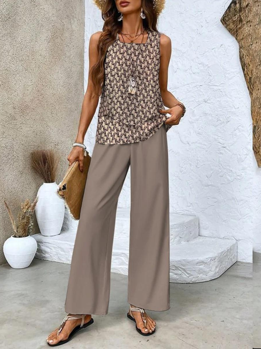 GR | Stylish floral top and pants set