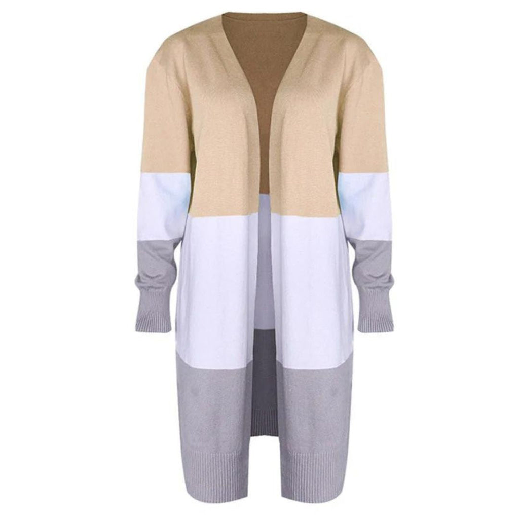 GR | Strickjacke mit Farbblock und offener Front