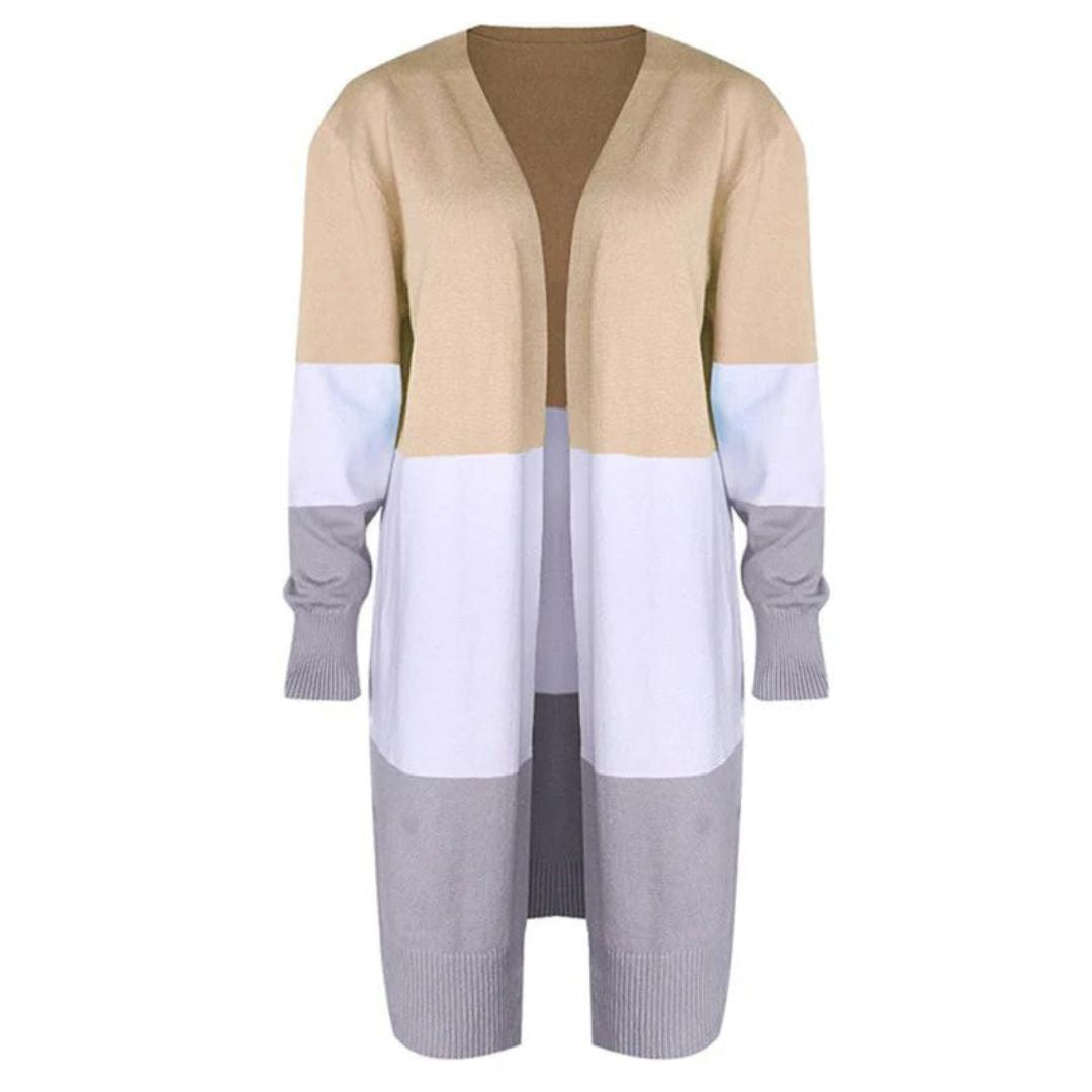 GR | Strickjacke mit Farbblock und offener Front