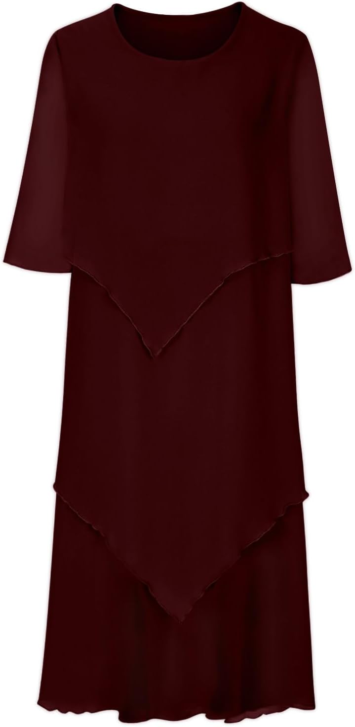 GR | Elegant chiffon dress with a layered look