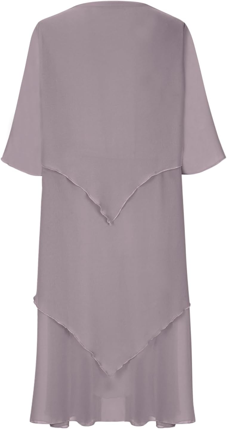 GR | Elegant chiffon dress with a layered look