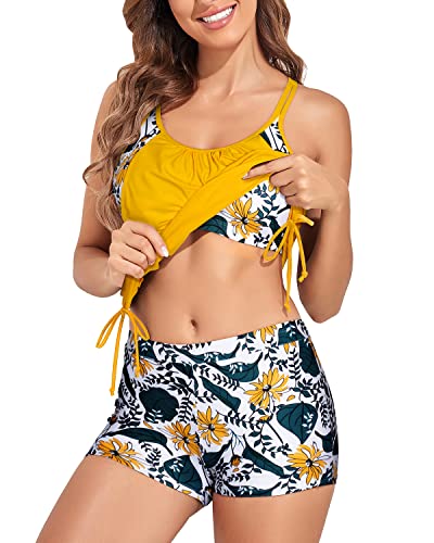 GR | Push-up Women's Tankini Swimsuit Two-Piece Tummy Control Swimsuits
