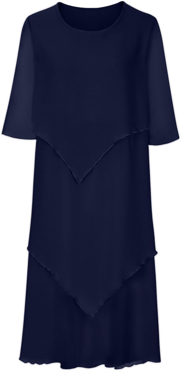 GR | Elegant chiffon dress with a layered look