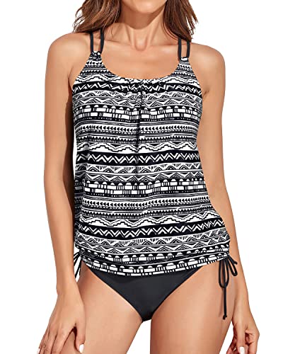 GR | Blouson Tankini Swimsuits for Women Tummy Control Swimsuits
