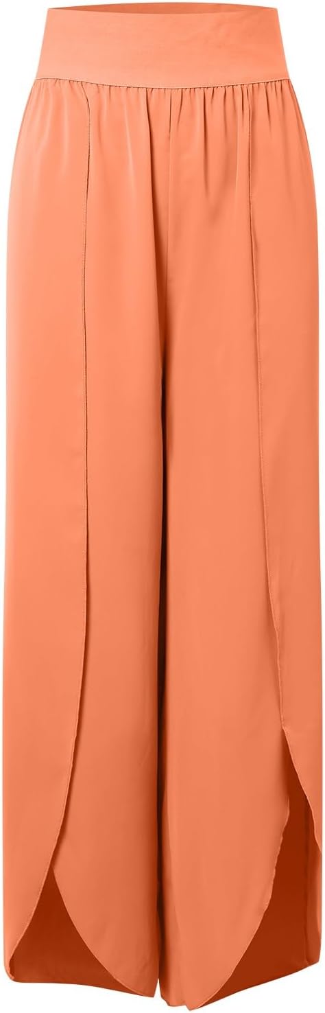 Women's airy culottes with side slits, size