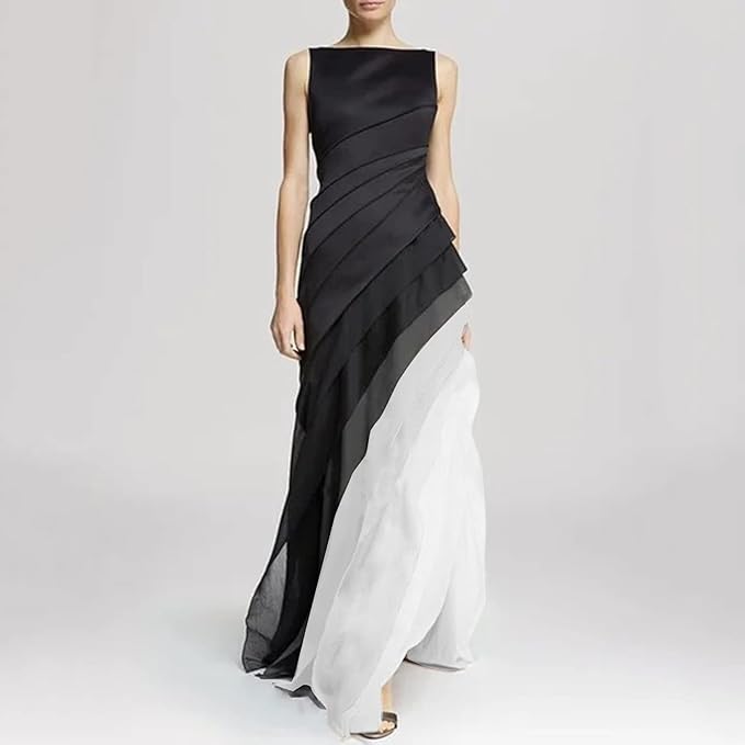 NoirÉlan™ – Elegant evening dress in an ombré look with a flowing layered design