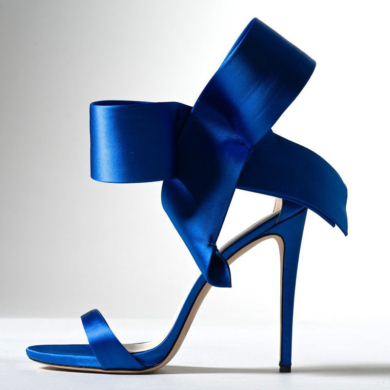 GR | Summer Plus Size Bow Ankle Strap High Heel Sandals for Women