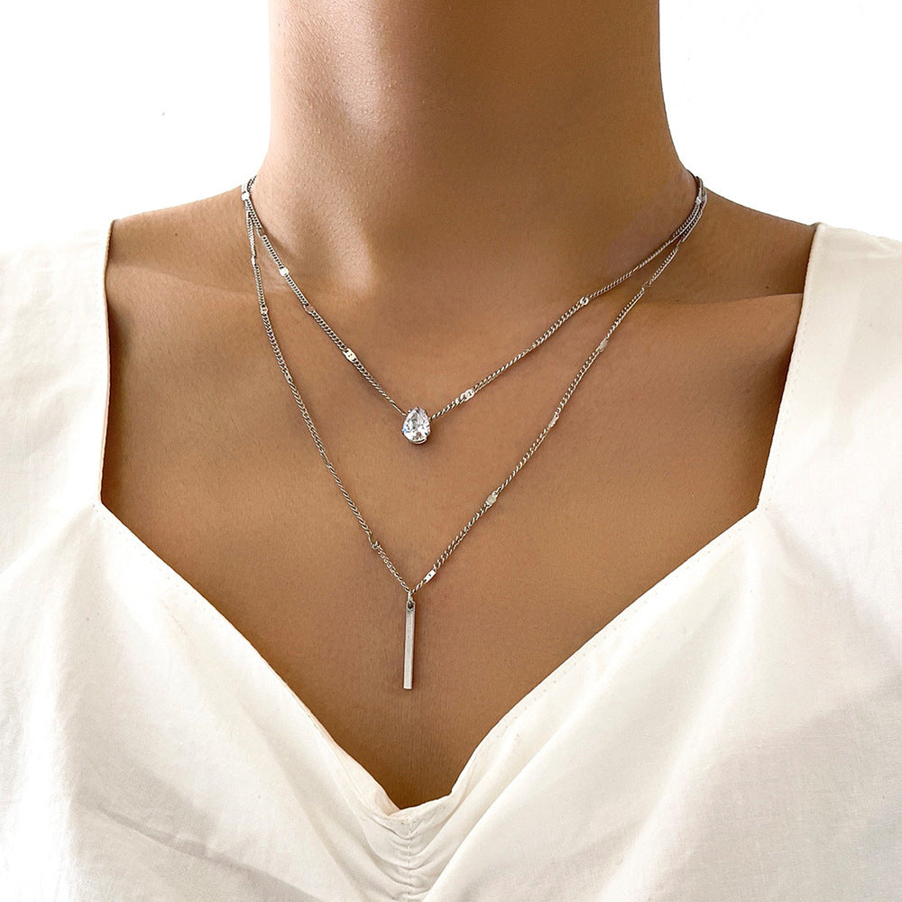GR | Necklace Glitter Gold Pendant Set Vintage Jewelry