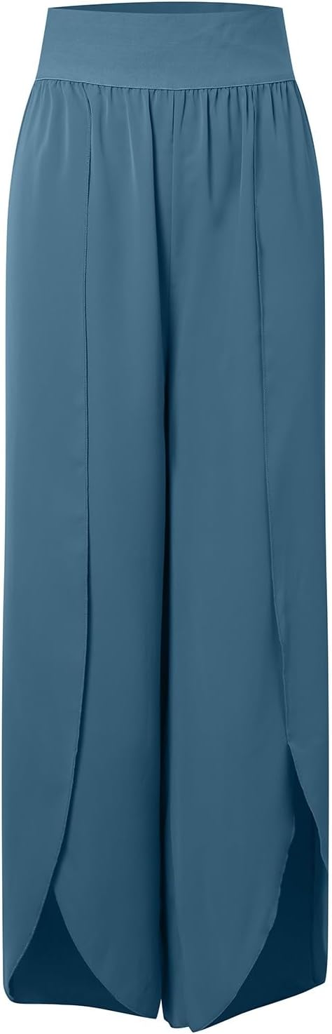 Women's airy culottes with side slits, size