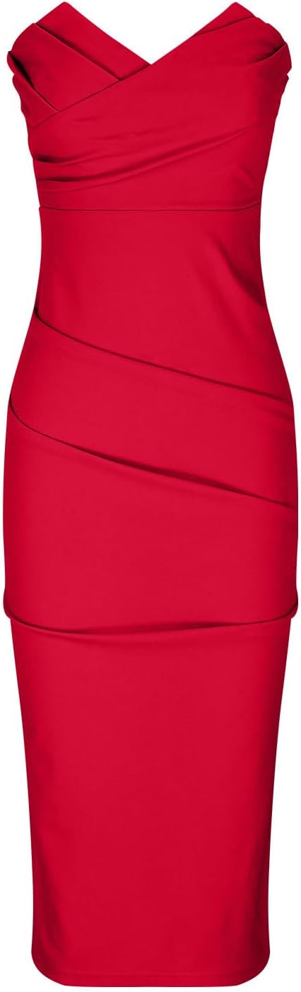 Magner™ – Strapless Midi Party Dress with Back Slit, Elegant Cocktail Dress for Evenings & Events