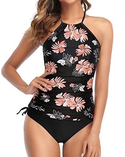GR | Halter Tankini Two-Piece Swimsuits with Backless Tankini and Shorts