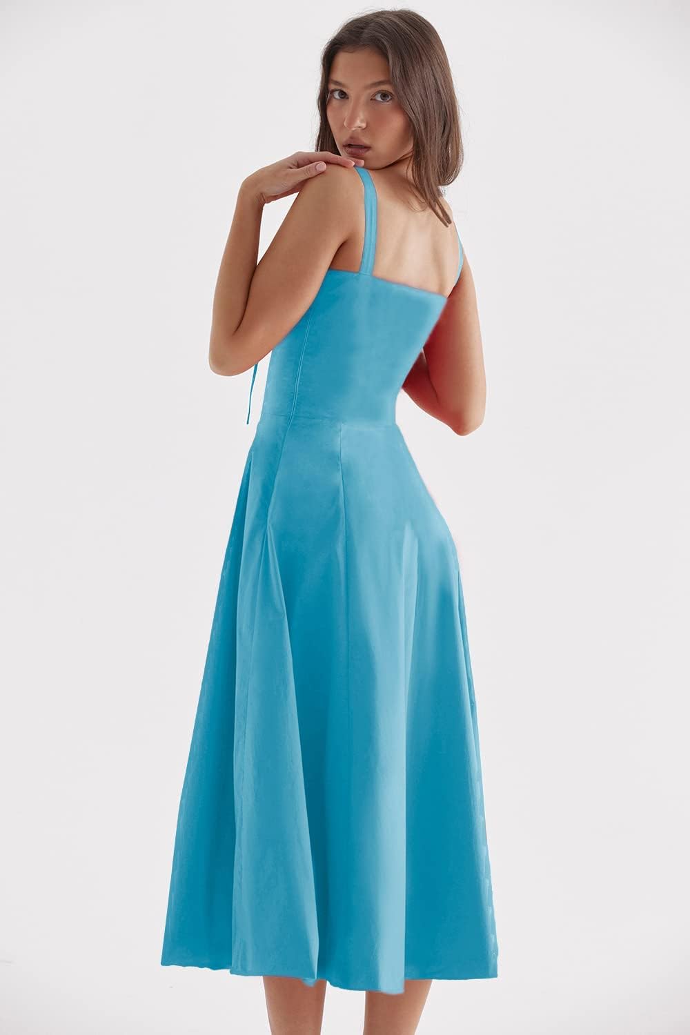 GR - Midikleid mit tailliertem Oberteil und ausgestelltem Rock | Minikleid mit Spaghettiträgern