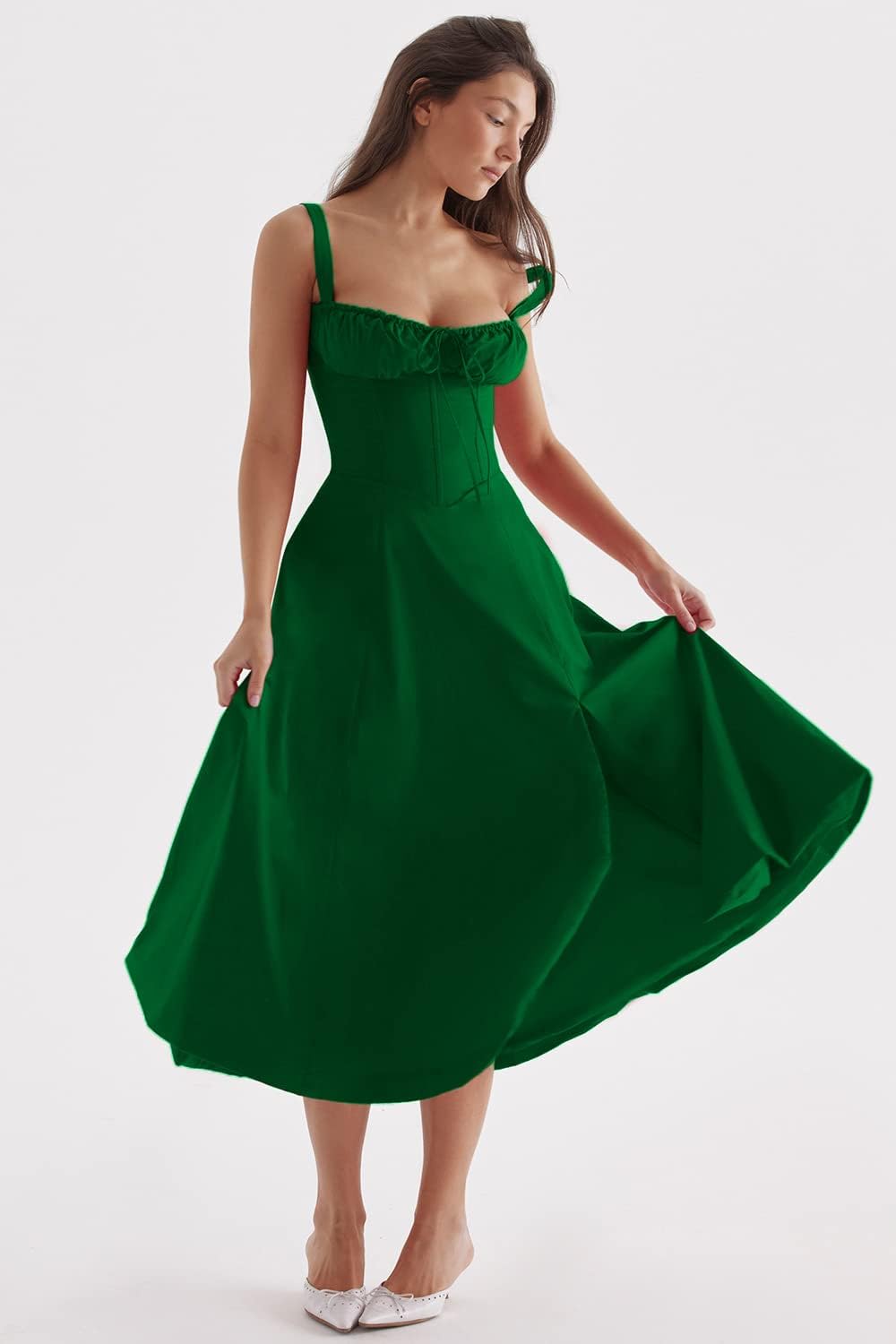 GR - Midikleid mit tailliertem Oberteil und ausgestelltem Rock | Minikleid mit Spaghettiträgern