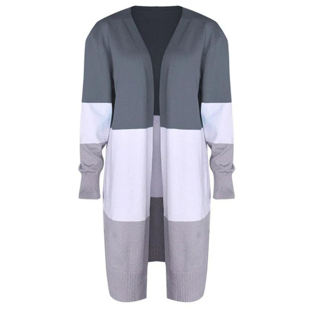 GR | Strickjacke mit Farbblock und offener Front