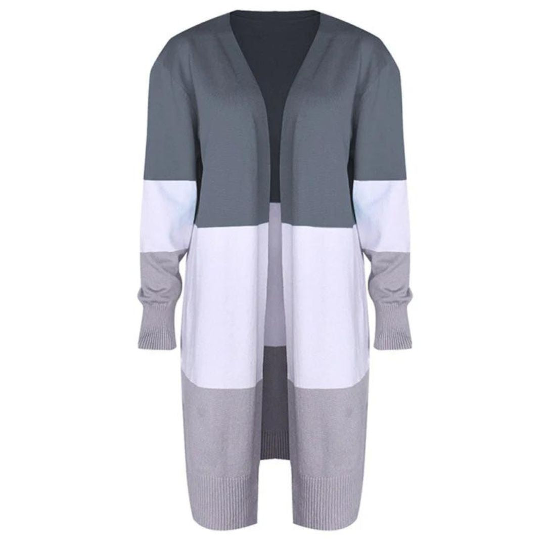 GR | Strickjacke mit Farbblock und offener Front