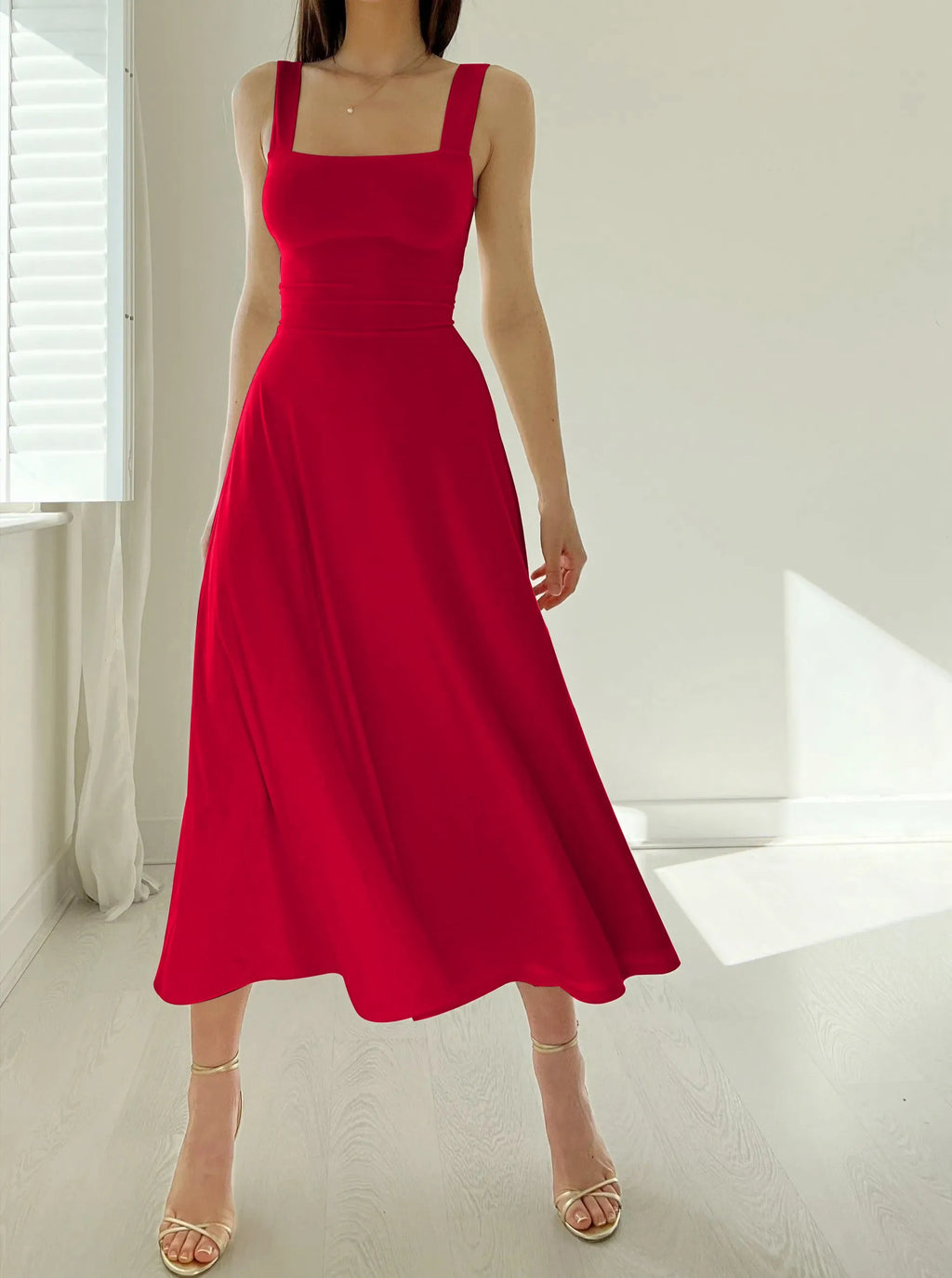 GR | Dickriemen Midi Kleid